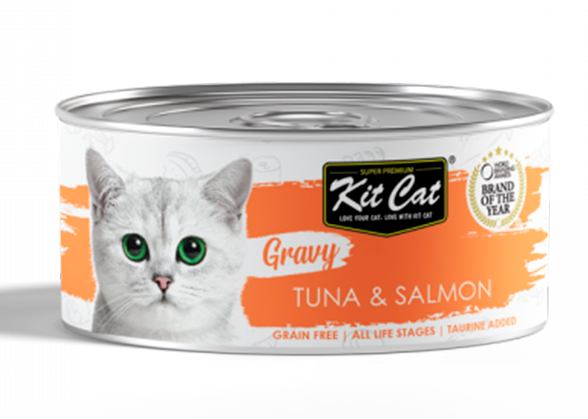 Lata Atún y Salmón 70gr - Kit Cat Gravy (en salsa)